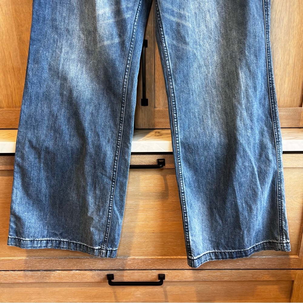 High Rise Wide Leg Jeans XL Patch Pocket Stretch Denim 90s Sailor NWT - Picture 14 of 17